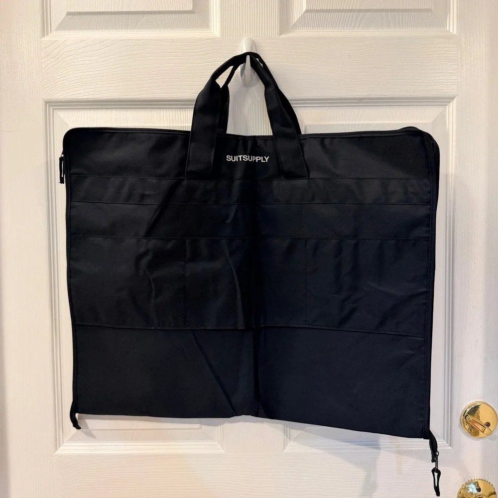 Suitsupply Black Foldable Garment Bag Suit Cover Travel Carrier W/Handles